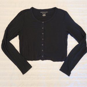 Woman's American Eagle Long-sleeve Top- Black